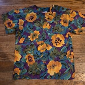 Vintage Floral Short Sleeve Top